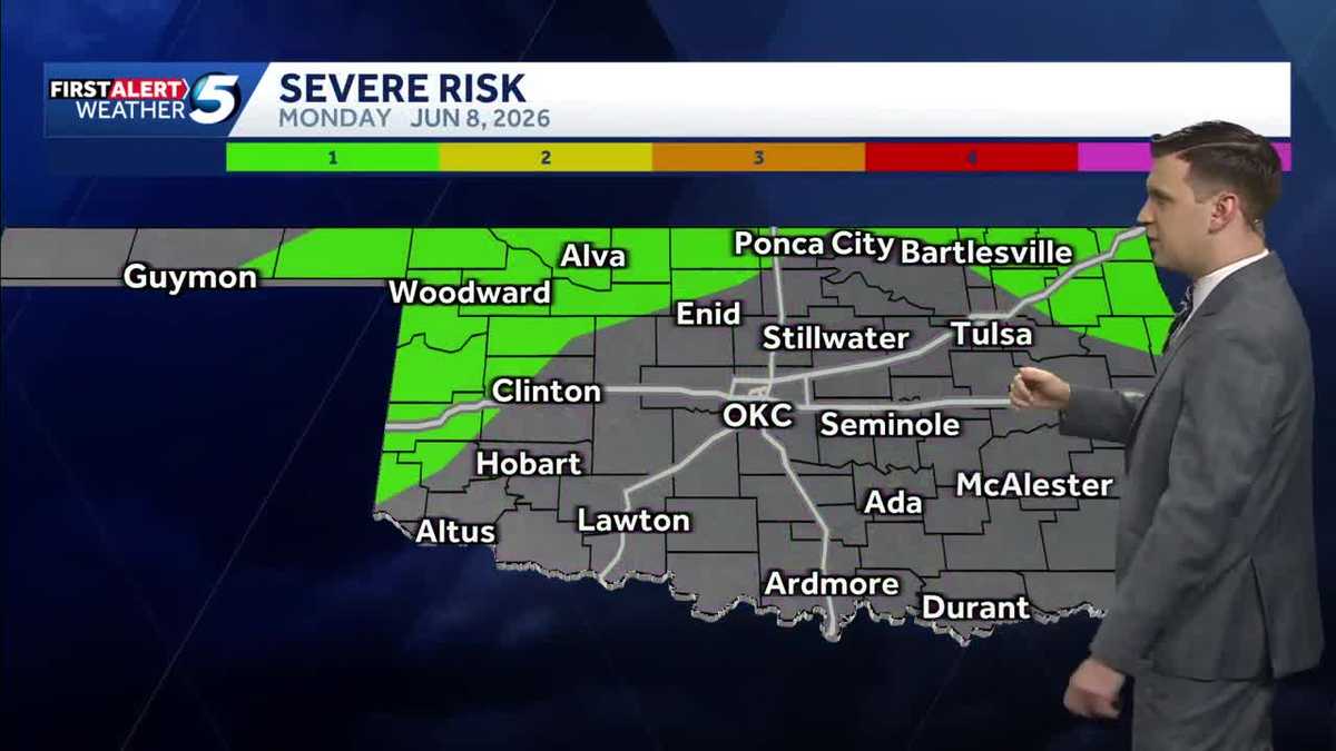 TIMELINE: Oklahoma could see storms with hail and wind Monday