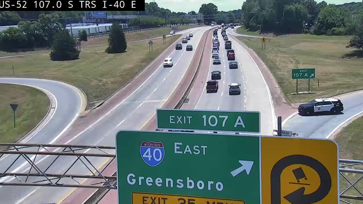 Police: Overturned tractor-trailer shuts down 2 left eastbound lanes of I-40 at U.S. 52