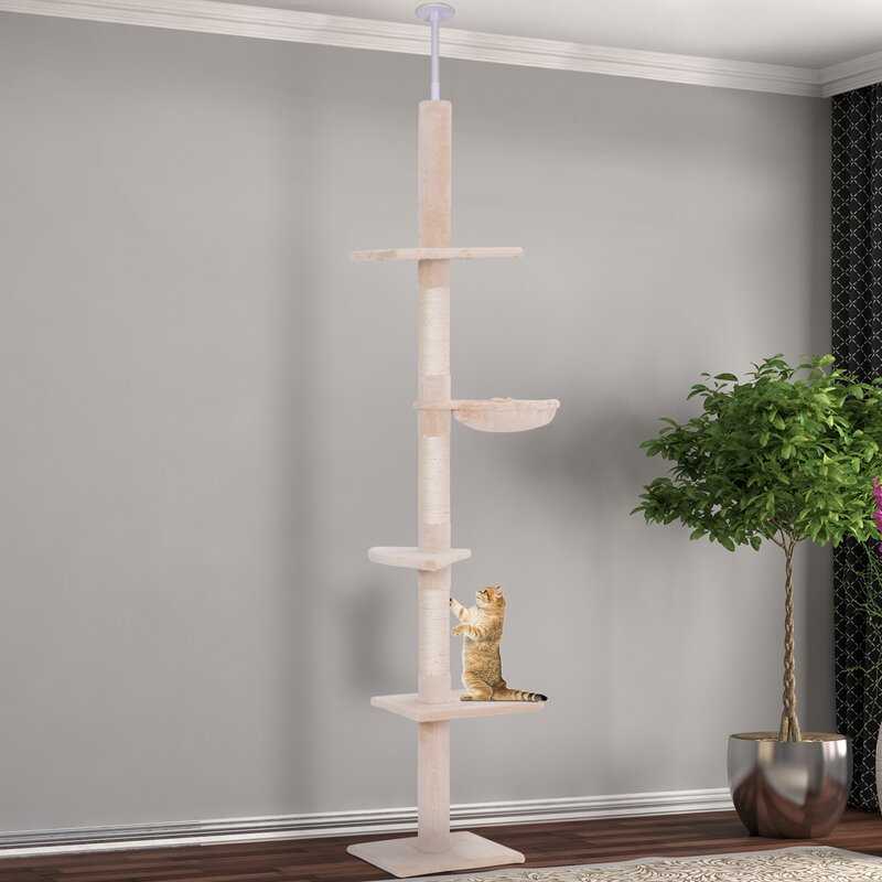 Adjustable Height Floor-to-Ceiling Vertical Cat Tree