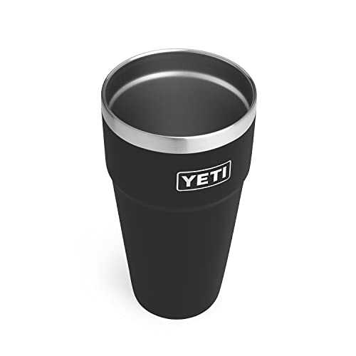 YETI Rambler 26 oz Stackable Cup, Vacuum Insulated, Stainless Steel with No Lid, Black