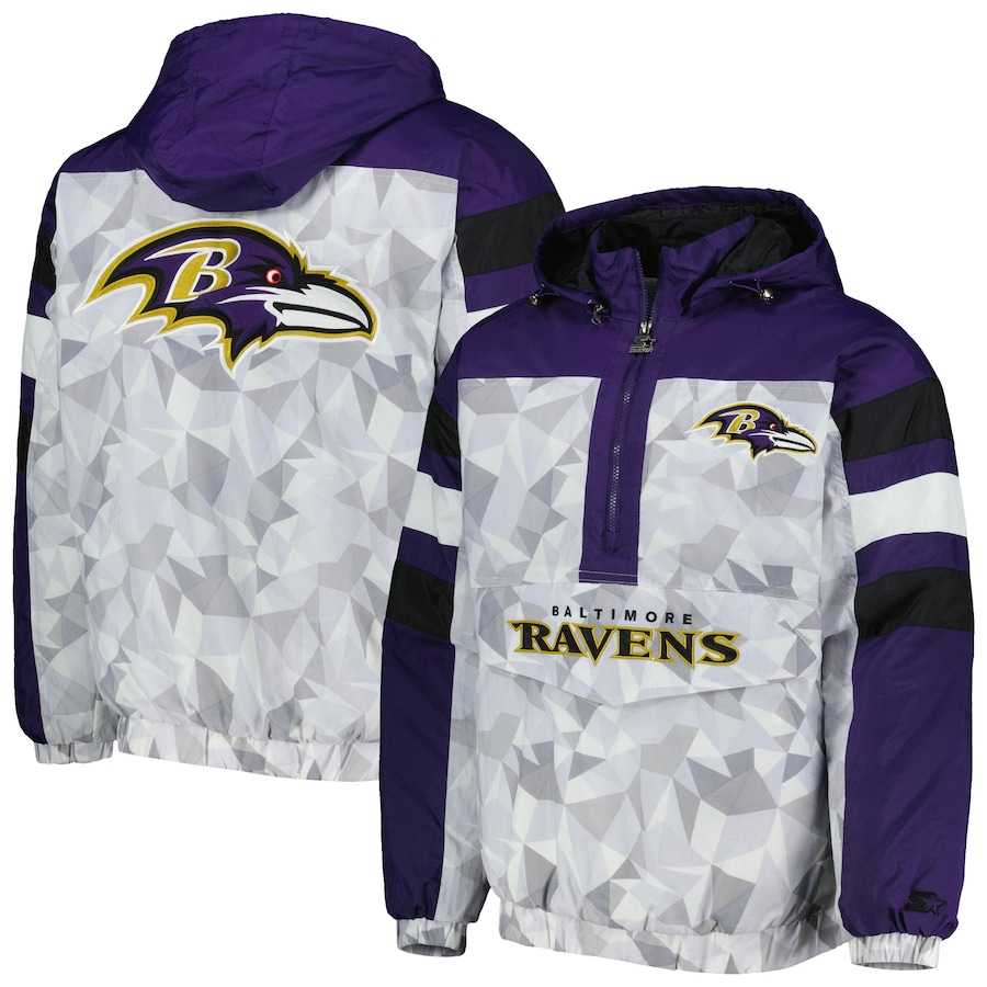 Baltimore Ravens Starter Halftime Long Sleeve T-Shirt - Purple/White