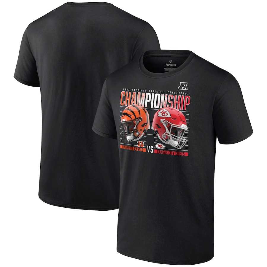 Cincinnati Bengals vs. Kansas City Chiefs Fanatics Branded 2022 AFC Championship High Definition T-Shirt - Black