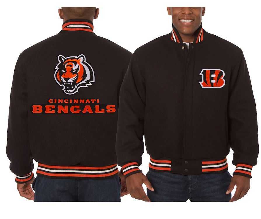 Cincinnati Bengals JH Design Embroidered Wool Jacket
