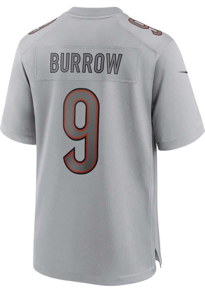 Joe Burrow  Nike Cincinnati Bengals Grey ATMOSPHERE Football Jersey