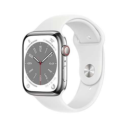 Apple Watch Series 8 [GPS + Cellular 45mm] Smart Watch w/ Silver Stainless Steel Case 