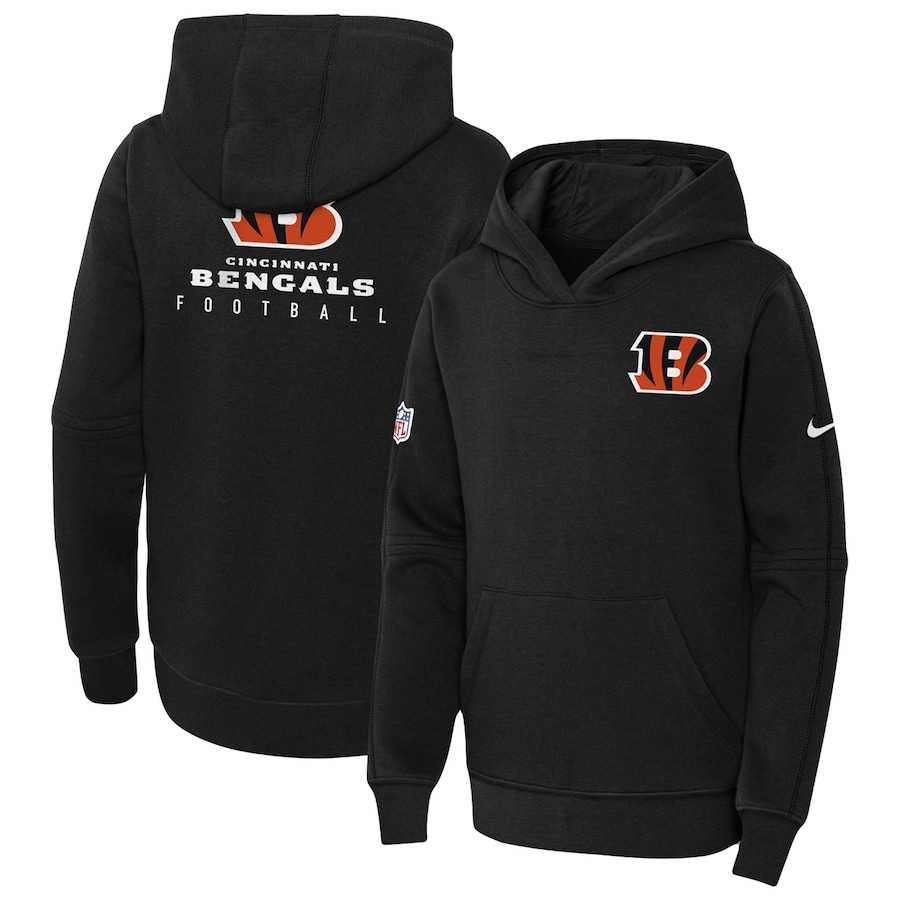 Men's Nike Black Cincinnati Bengals Sideline Club Fleece Pullover Hoodie Size: Small