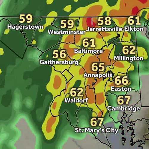 Maryland weather Nor'easter to bring heavy rain Sunday