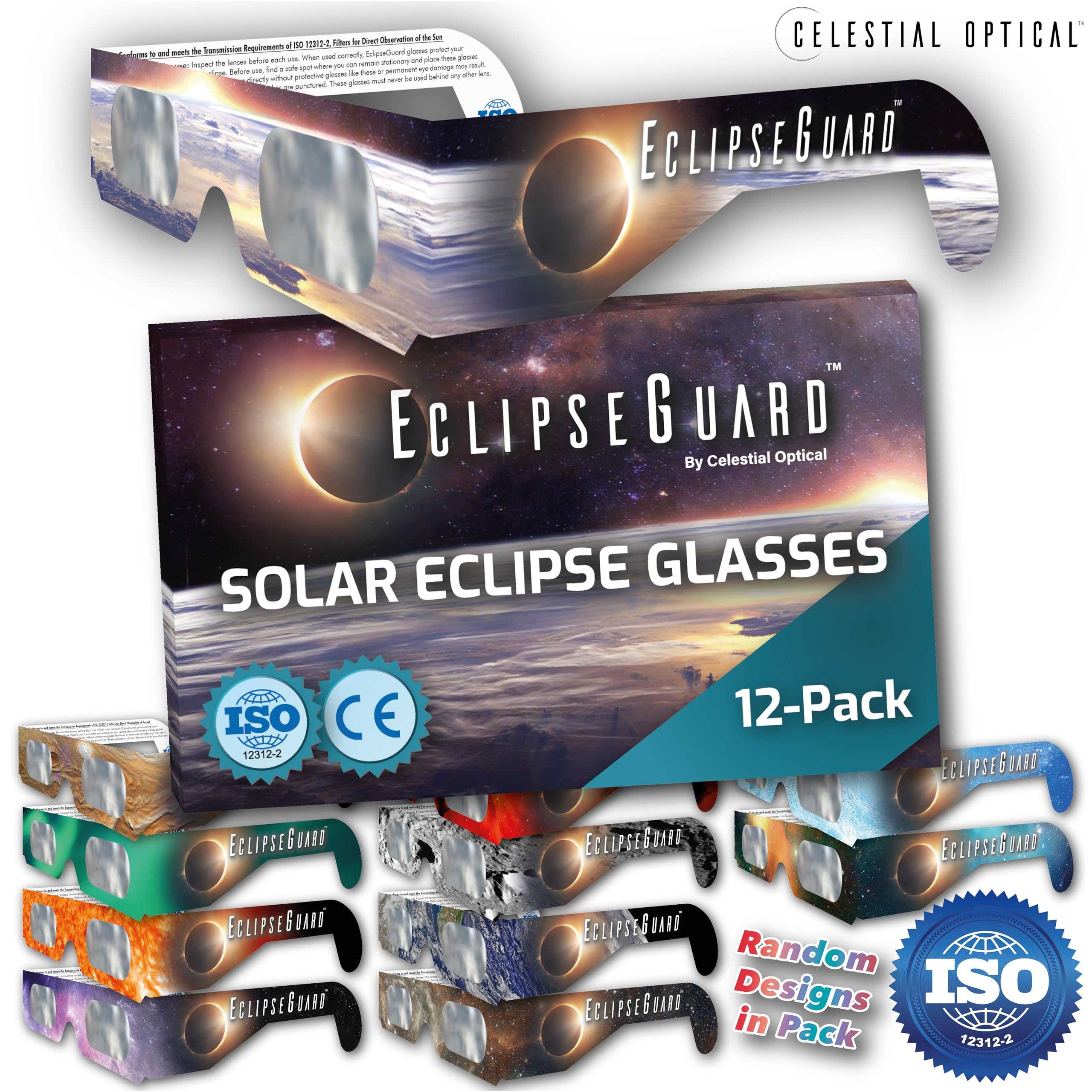 Celestial Optical (12-Pack) EclipseGuard: Premium Eclipse Viewing Glasses