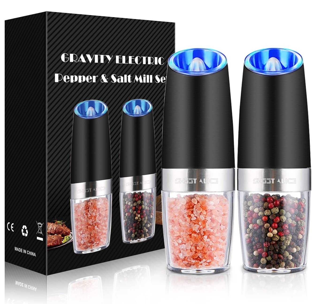 Gravity Electric Pepper and Salt Grinder Set