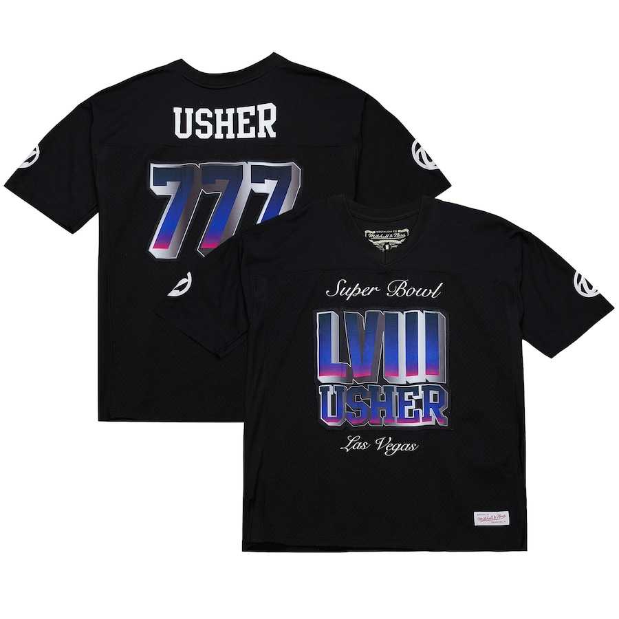 usher super bowl no shirt