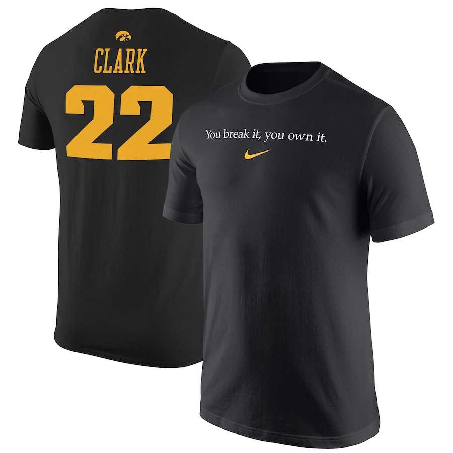 Caitlin Clark Iowa Hawkeyes Nike Unisex Record Breaking T-Shirt - Black