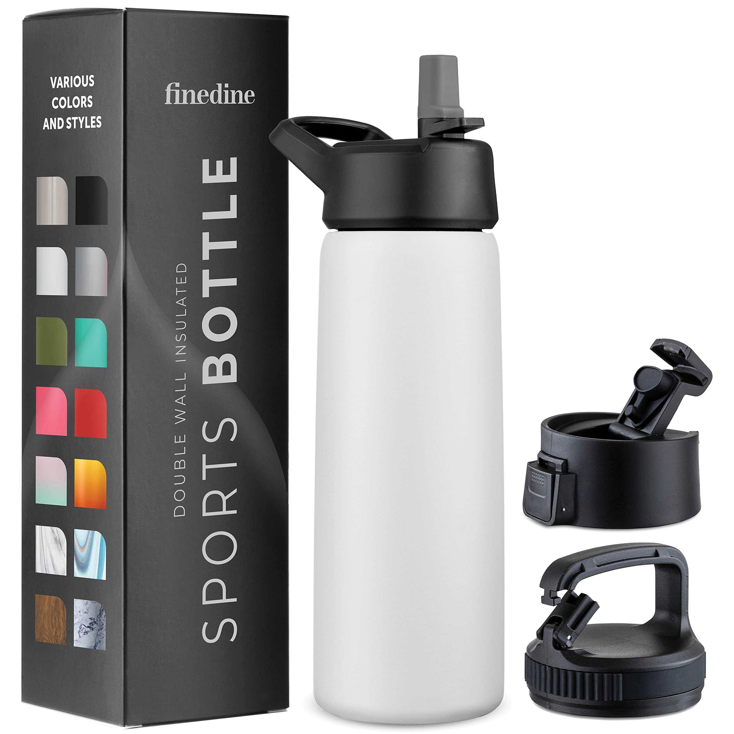 FineDine Insulated Water Bottle with Straw