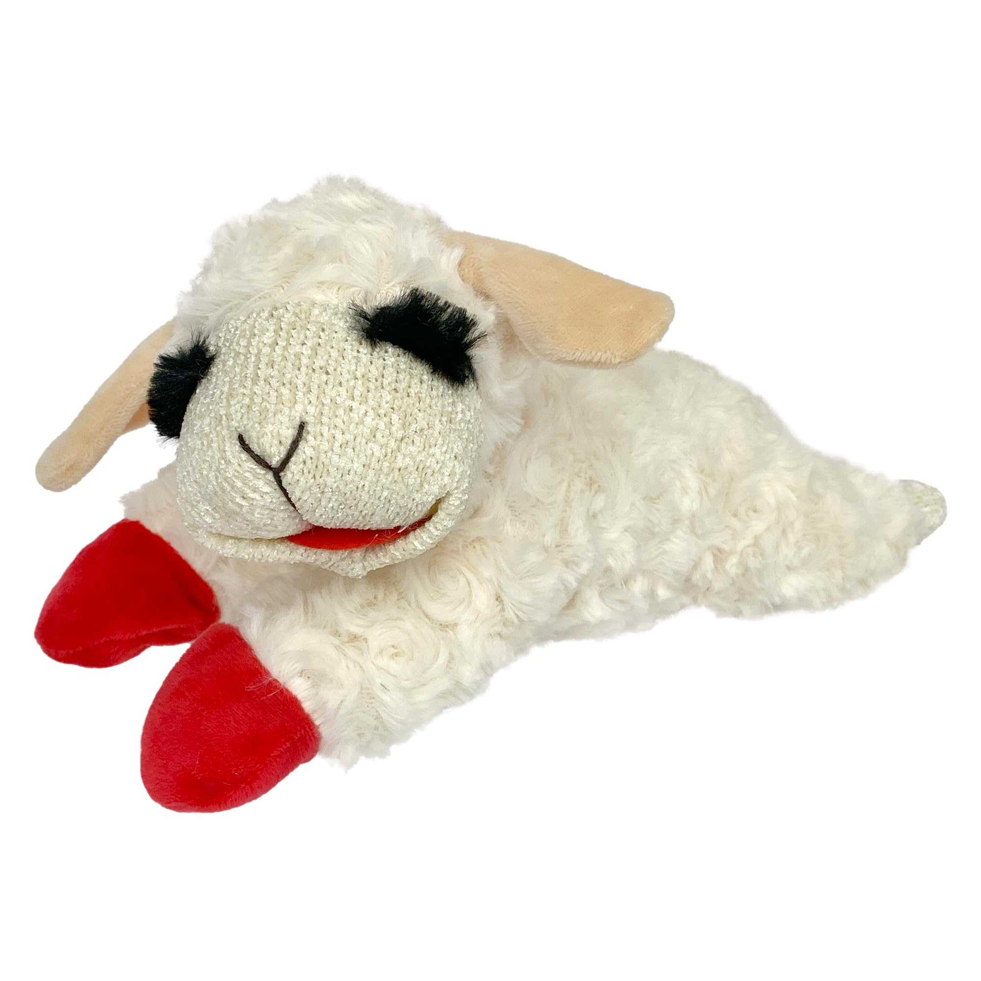 Multipet Lamb Chop Plush Crinkle Flop Dog Toy