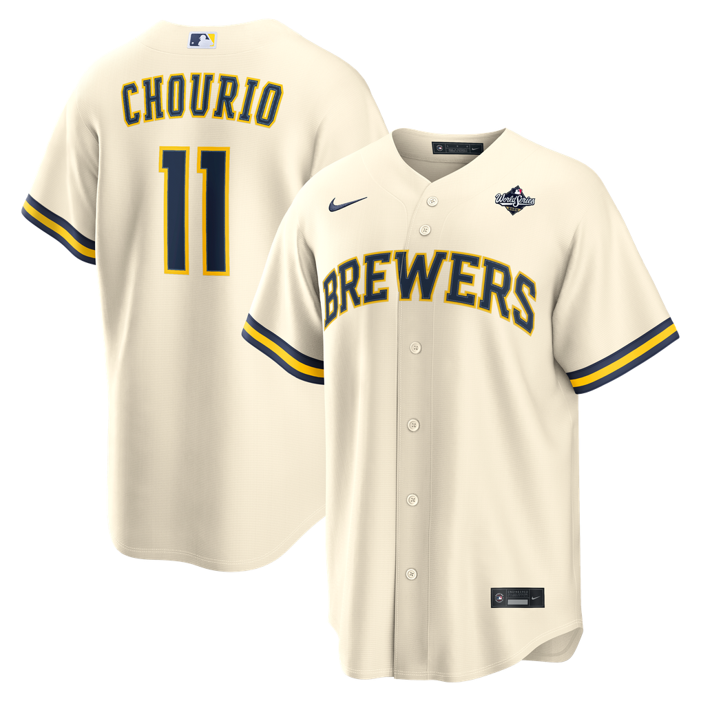 Jackson Chourio Milwaukee Brewers Nike 2026 World Series Home Replica Jersey - Cream
