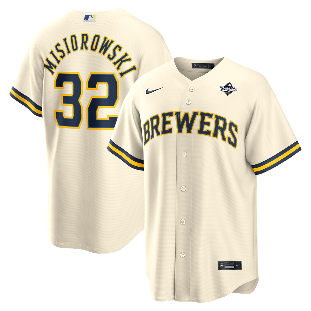 Jacob Misiorowski Milwaukee Brewers Nike 2026 World Series Home Replica Jersey - Cream