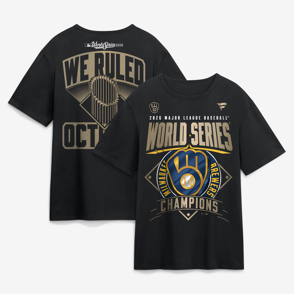 Men's Milwaukee Brewers Black 2026 World Series Champions Locker Room Authentic T-Shirt