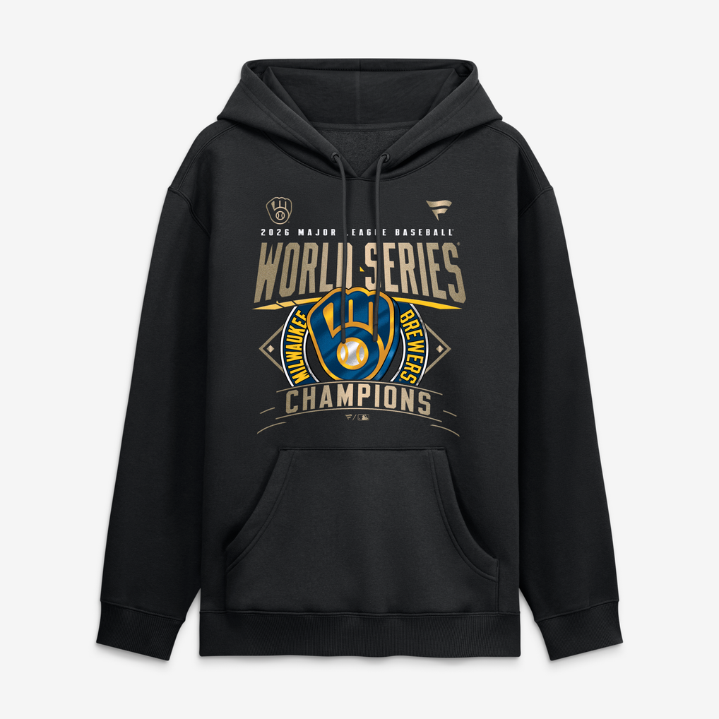 Milwaukee Brewers Fanatics Black 2026 World Series Champions Locker Room Fleece Hoodie
