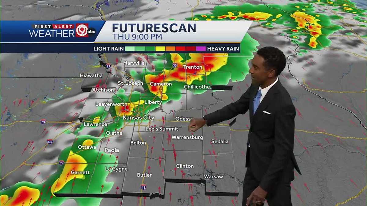 Kansas City weather Scattered storms tonight, cooler Friday