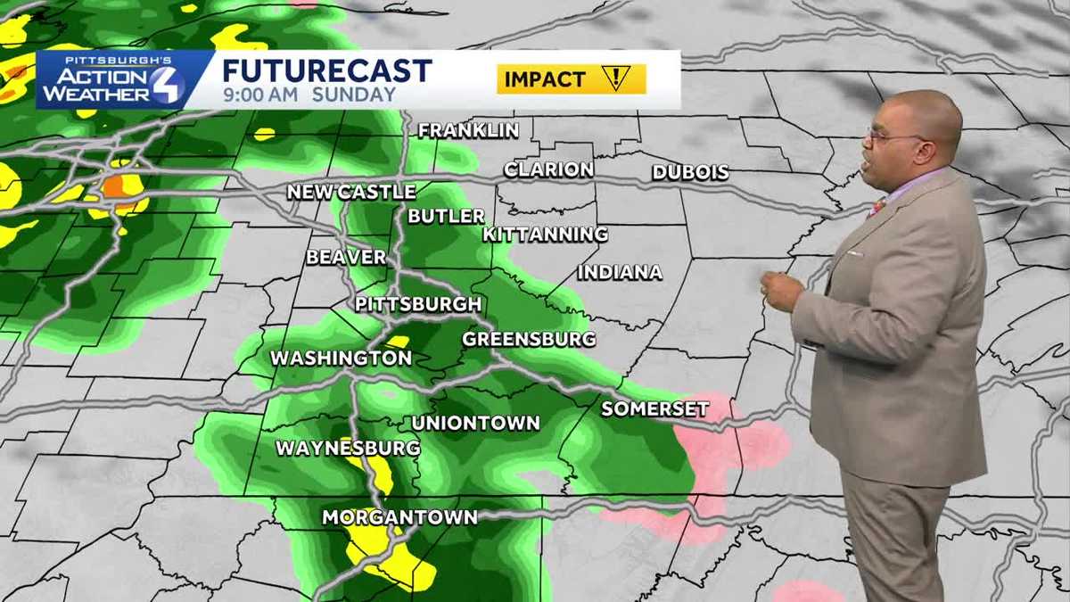 Pittsburgh, Rain Sunday, Rain to Snow Monday