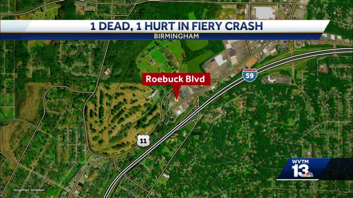 Man killed, another injured in fiery car crash in Birmingham Saturday