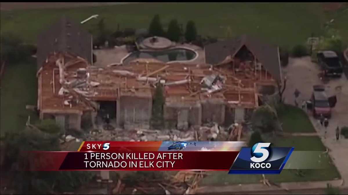 Sky 5 shows damage caused by tornado in Elk City