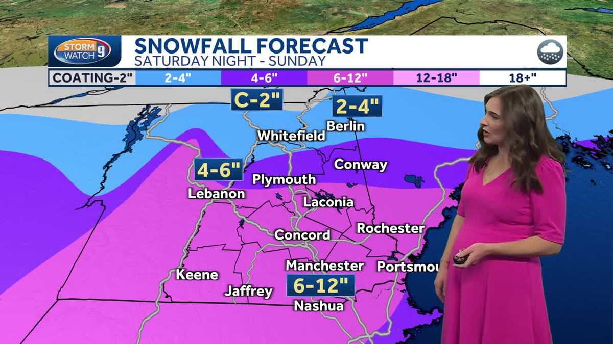 New Hampshire weather video Snowstorm moves in Saturday night