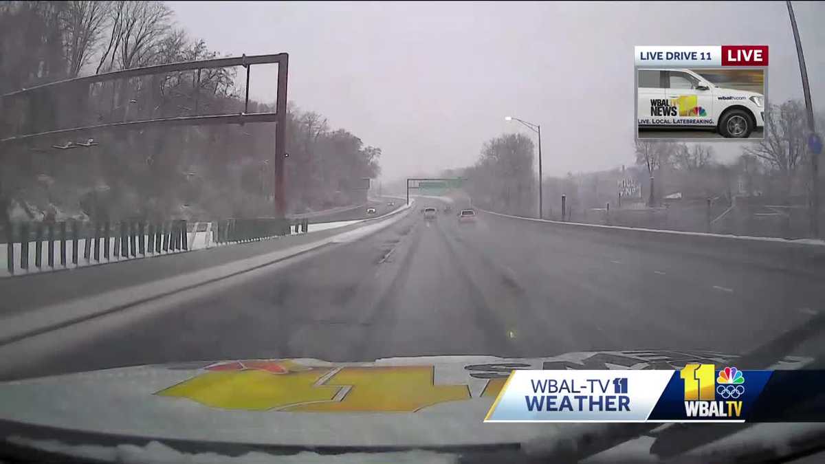 See snowy road conditions across Baltimore from LiveDrive 11