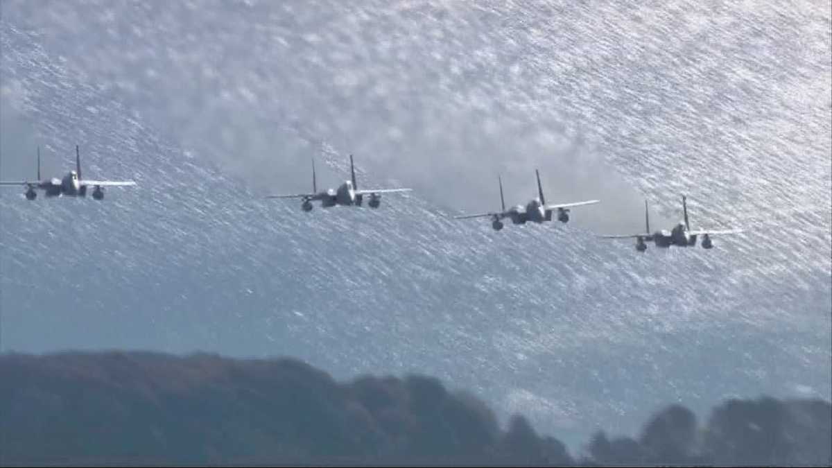 F15s fly over Boston, Eastern Mass.