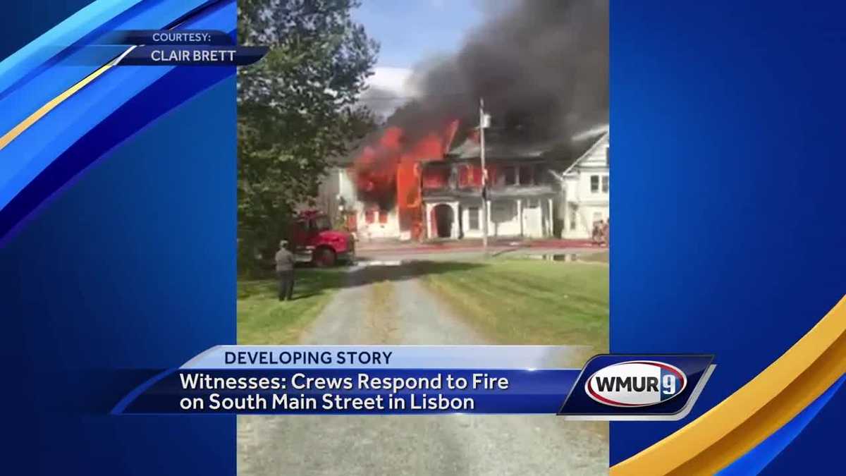 Crews from several communities battle Lisbon fire