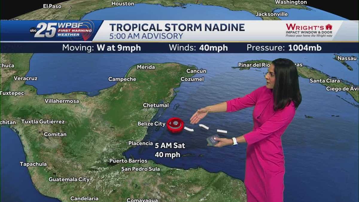 Tropical Storm Nadine Approaches Belize, Southern Mexico