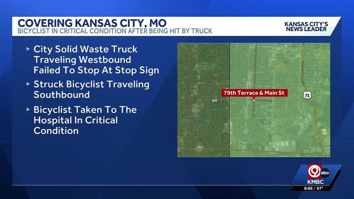 KCPD: Bicyclist in hospital after being hit by city truck - KMBC