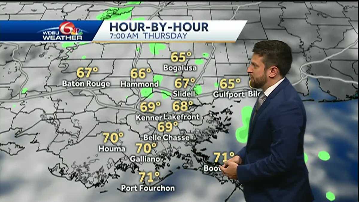 Cold front, scattered showers Thursday, cooler weekend