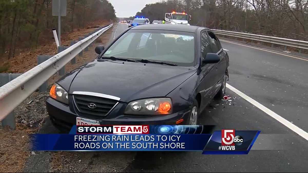 Freezing rain leads to icy roads on the South Shore