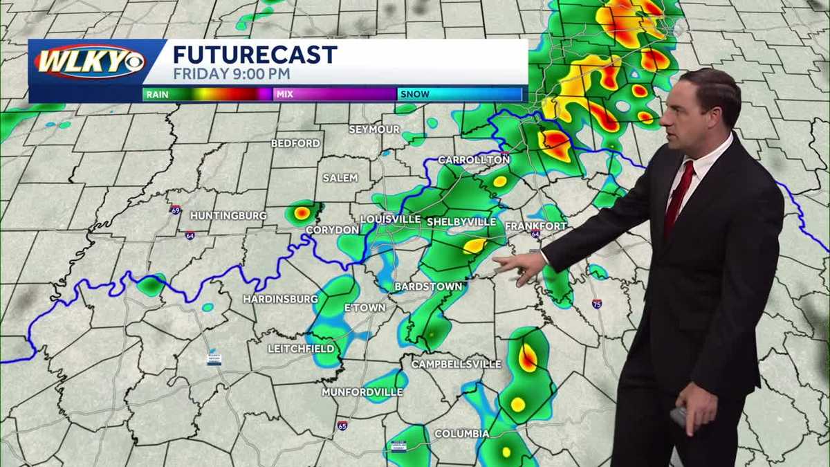 Scattered showers and storms return Friday evening