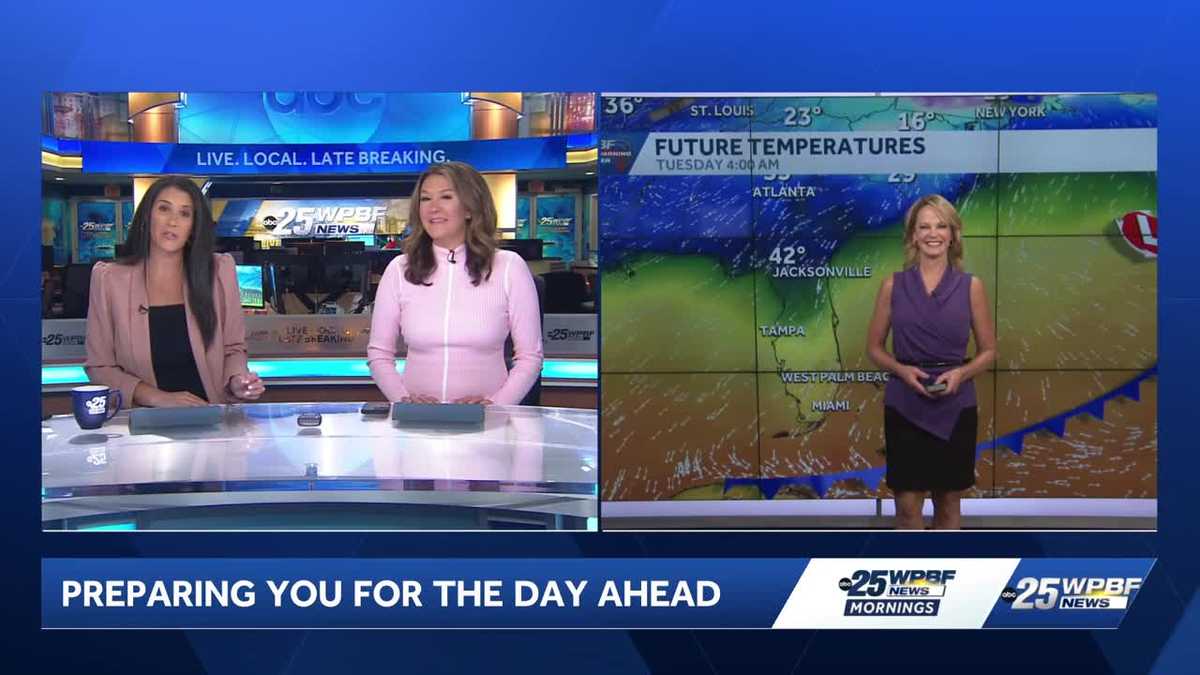 Cooler, drier air for South Florida Today