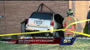 SUV crashes into Westwood apartment building