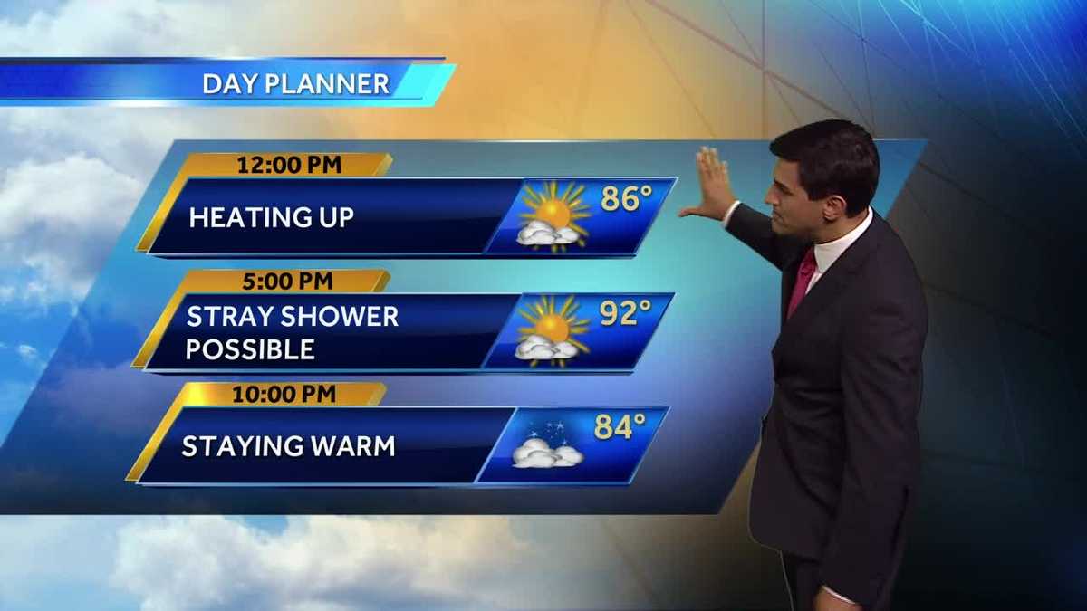 Hot and more humid Monday