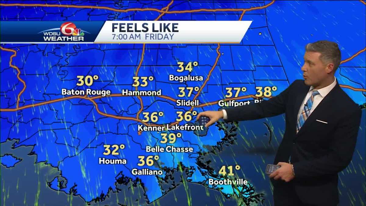 New Orleans colder weather weekend forecast