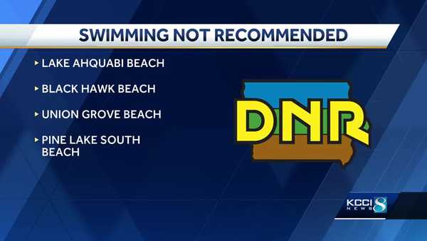 iowa dnr says swimming not recommended at lake ahquabi beach