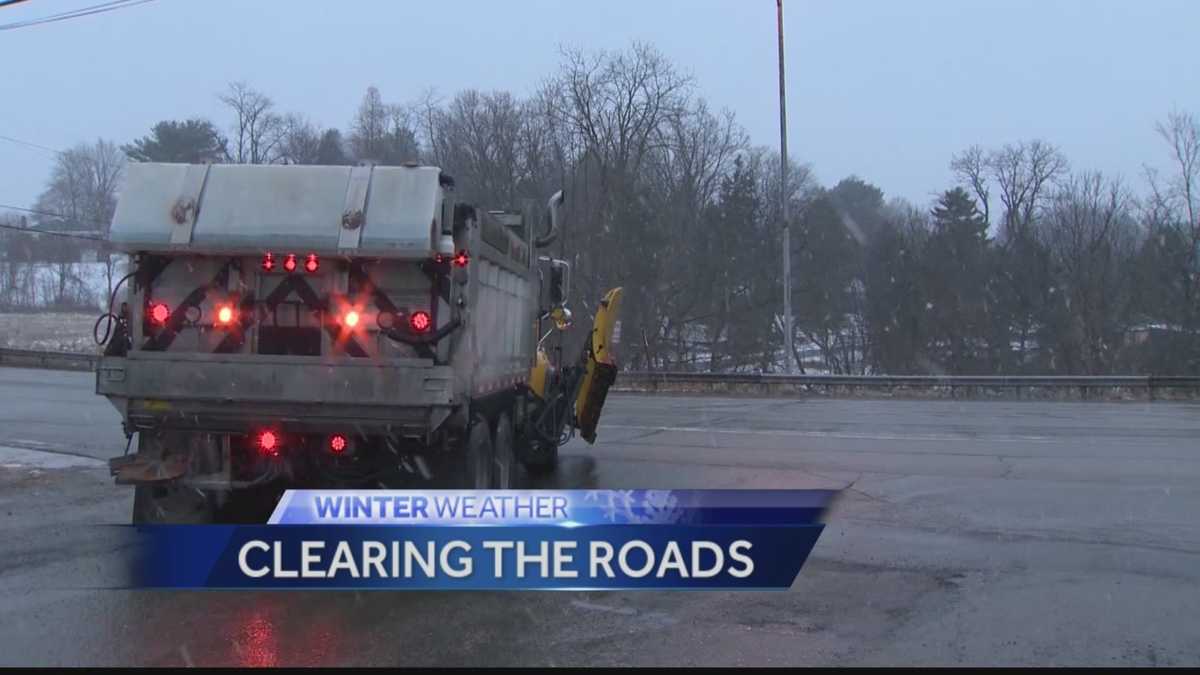 Road crews clearing the roads of snow