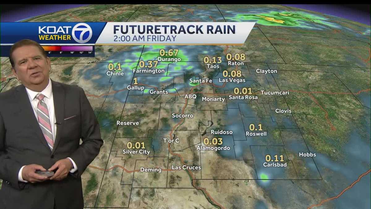 Increasing rain for New Mexico then warming trend