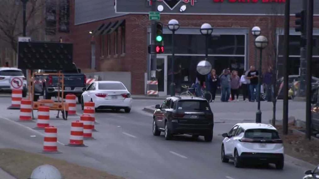 Construction slows downtown traffic around CHI Health Center during state wrestling