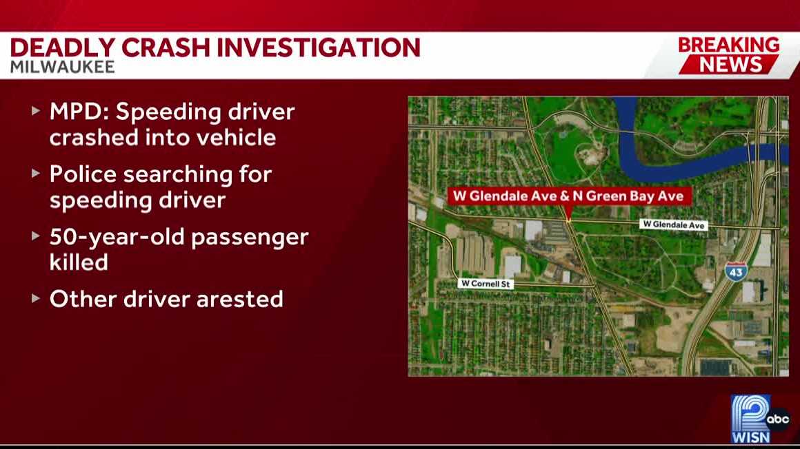 Passenger dies after speeding driver flees crash in Milwaukee