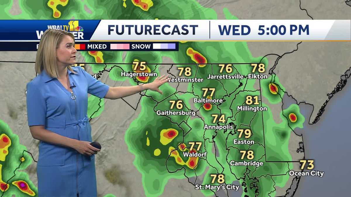 Heavy thunderstorms expected for Wednesday afternoon