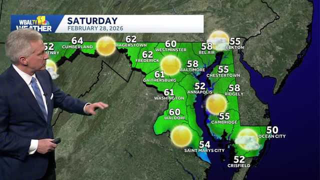 Baltimore weather: Sunny skies, warm temperatures across region