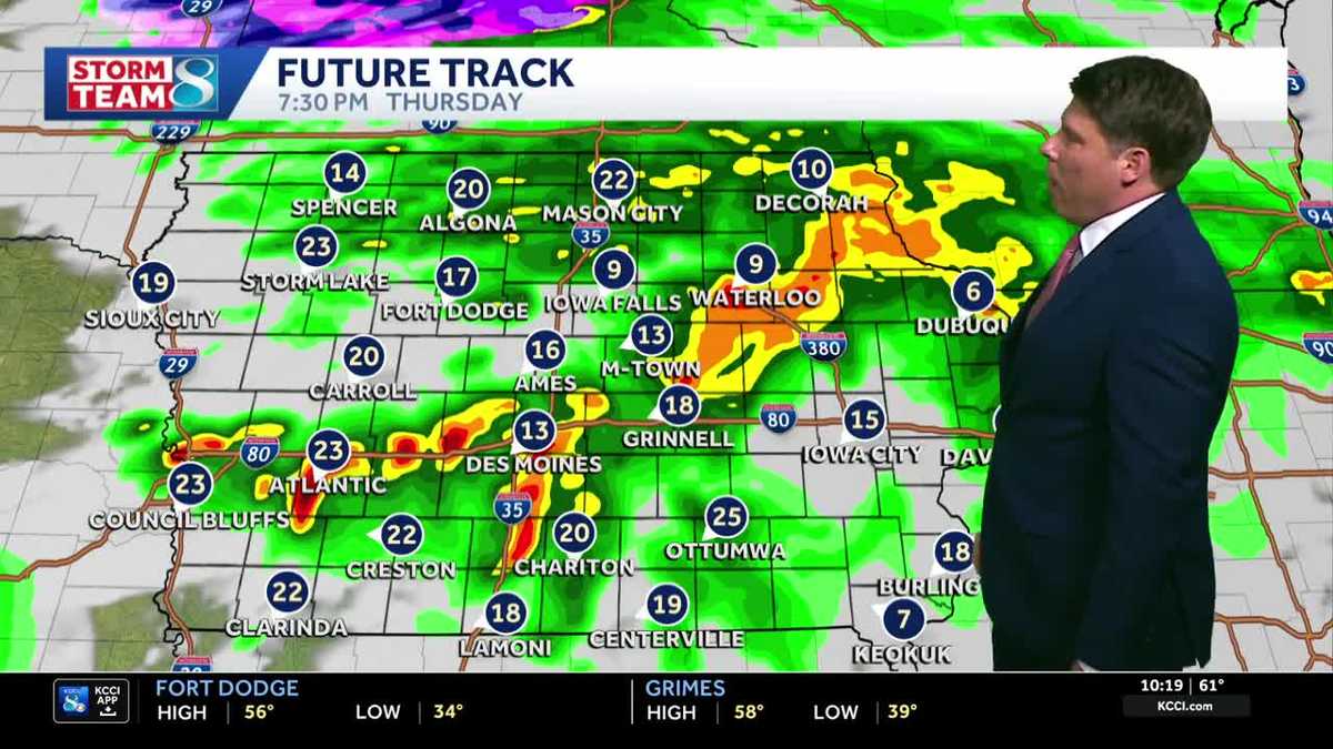 Iowa weather: Winds die down with cooler temperatures on the way along with rain Thursday