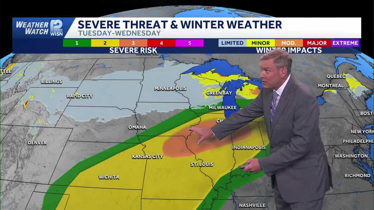 70s to storms to snow in SE Wisconsin