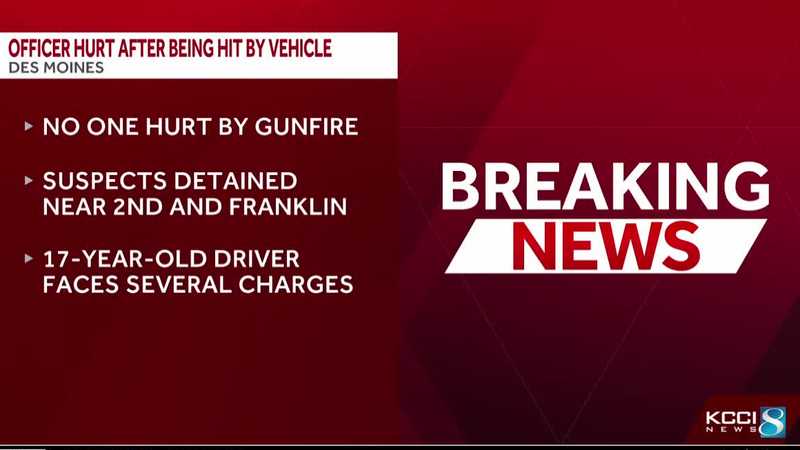 Des Moines police officer struck by vehicle, another fires shot during Facebook Marketplace investigation