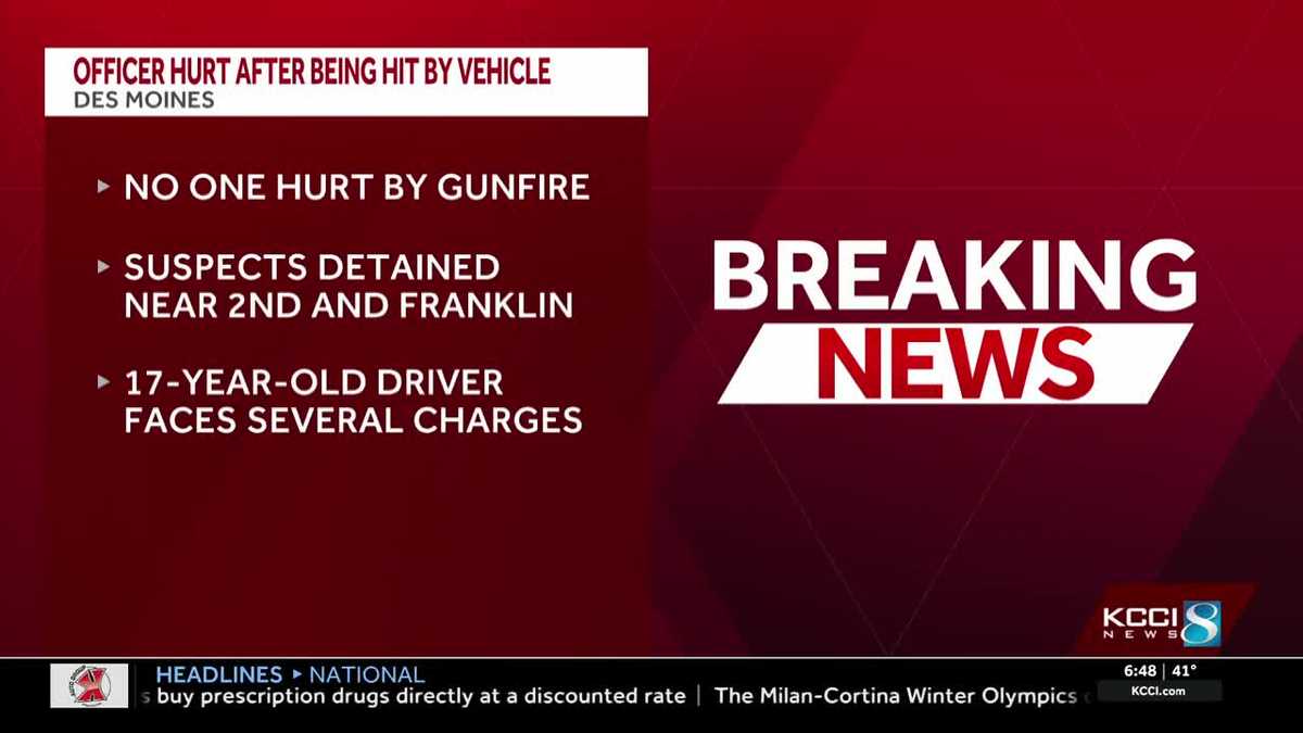 Des Moines police officer struck by vehicle, another fires shot during theft investigation