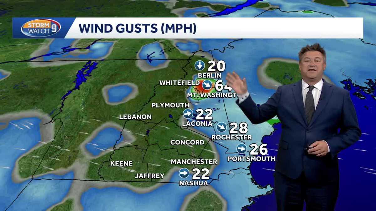 Video: More moderate weather after breezy day in New Hampshire